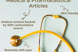 write researched medical and pharmaceutical articles as a pharmacist