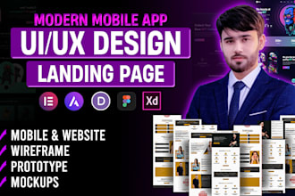 design website ui ux mockup, homepage, creative landing page in figma, xd