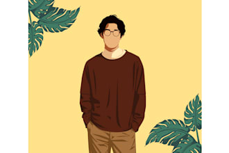 create minimalist vector portrait for profile picture