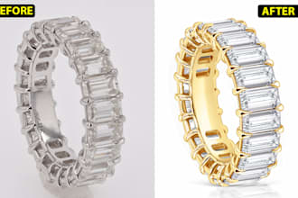 jewelry retouching, background remove, cut out, deep etch
