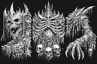 draw dark art and monsters character
