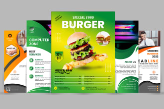 design professional flyer and trifold brochure