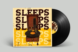 make design album cover art with retro vintage style