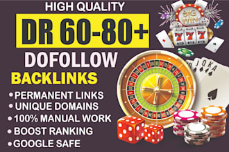 build  DR 60 to 80 high authority seo do follow backlinks