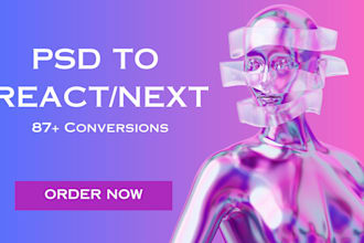 convert PSD to html, figma to html, PSD to react responsive landing page