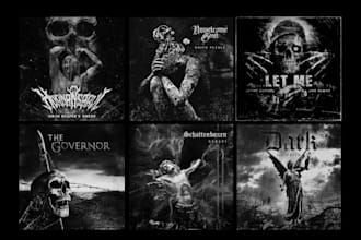 design a black dark metal album cover artwork