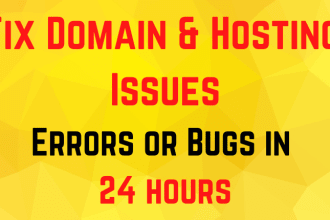 fix domain and hosting issues errors and setup
