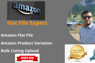 create amazon listings, variations, bulk uploads, and do merging via flat file