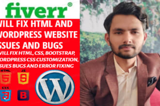 html css bug fixing fix wordpress issues bugs errors fix wordpress website