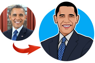 draw cartoon caricature headshot avatar for profile picture