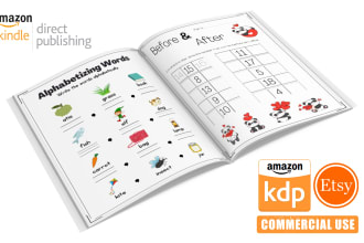 do children activity book, worksheets, coloring book for kdp