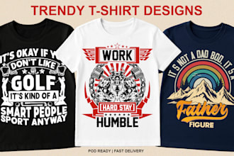 design trendy custom pod t shirt graphics for etsy, amazon, and redbubble