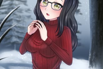 draw anime style fanart, original character illustration