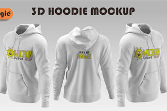 do a realistic 3d hoodie mockup