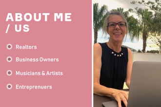 write your about me or about us biography page