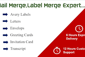 do avery label merge letters envelopes and packing list