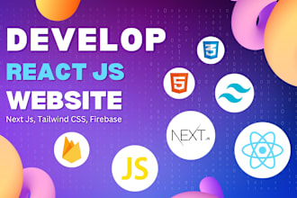 develop responsive website using react js and next js with tailwind, firebase