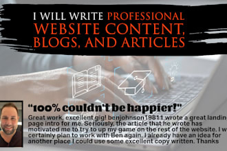 write homepage, about us, services, and all website content