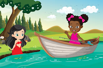 create awesome children story book illustrations