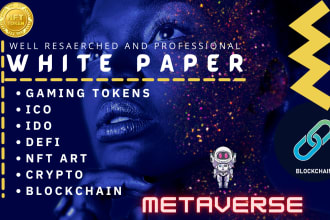 design a well researched whitepaper on ico, ido, defi, crypto, nfts, gaming