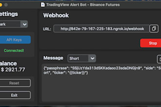 create a tradingview webhook alert bot