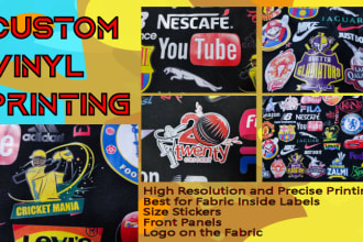 print custom vinyl labels and stickers for t shirts and clothing