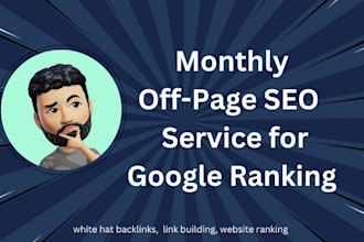 provide high quality monthly off page seo backlinks service