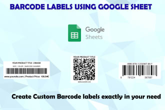 create barcode or qrcode label system on google sheet