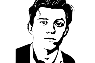 draw black and white stencil portrait
