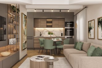 create realistic exterior or interior design render
