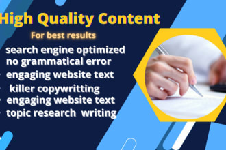 write high quality copywriting blogs SEO articles and impressive website content