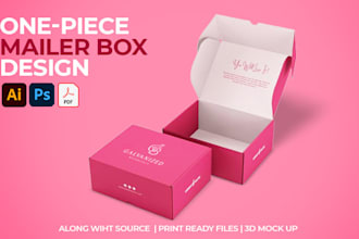 do print ready design for tuck in front box in 24 hours