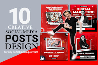 design 10 creative social media posts, social media graphics