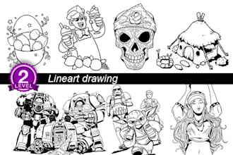 draw lineart drawing illustration