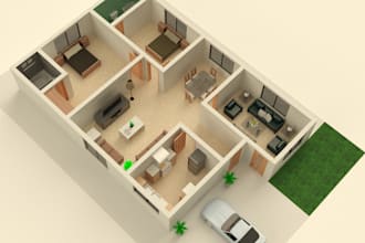 create 2d and 3d house floor plan from sketch in autocad