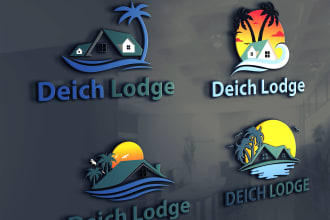 design your summer holidays and beach enjoying logo