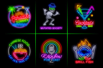 do professional neon logo design and custom neon sign