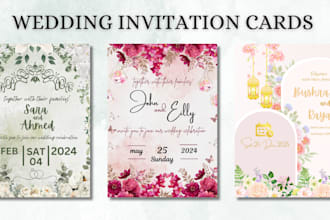design wedding invitations cards, party and birthday etc