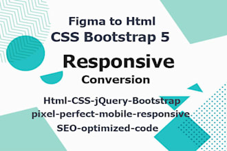convert figma to html css bootstrap 5 responsive website