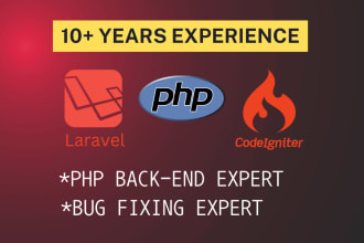 develop or fix PHP laravel codeigniter website