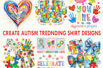 create autism awareness tshirt for merch or etsy store