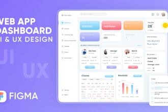 do dashboard design, web app, CRM and saas UI UX design in figma