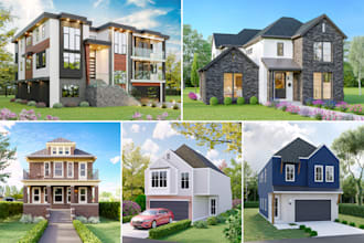 do 3d exterior rendering for architectural house, commercial, warehouse design