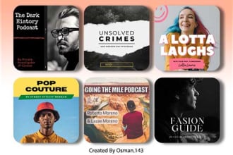 design a creative and professional podcast cover art