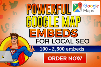 embed google maps in 2500 web2 blog SEO sites to get you in local pack