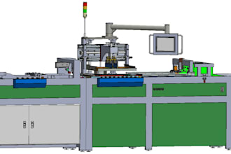 design 3d, 2d for part, automatic machine, automation line, and simulation