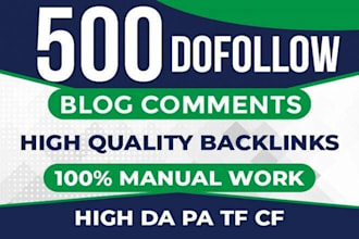 do 5000 niche related blog comments seo contexual backlinks do follow dr pr