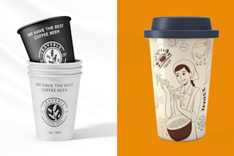 do one time cup, paper cup, plastic cup, coffee cup design, or coffee mug design