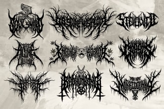 draw heavy metal, black metal, death metal font band logo