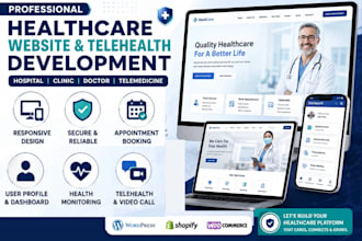 build telehealth website medical website, clinic doctor telemedicine website
